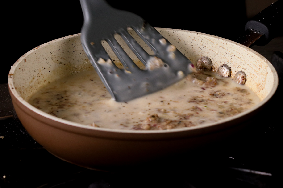 mixing roux into the non-dairy milk